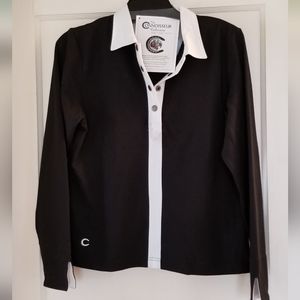 Long sleeve sport top connoisseur equestrian collection Riding Golf Collar Snaps